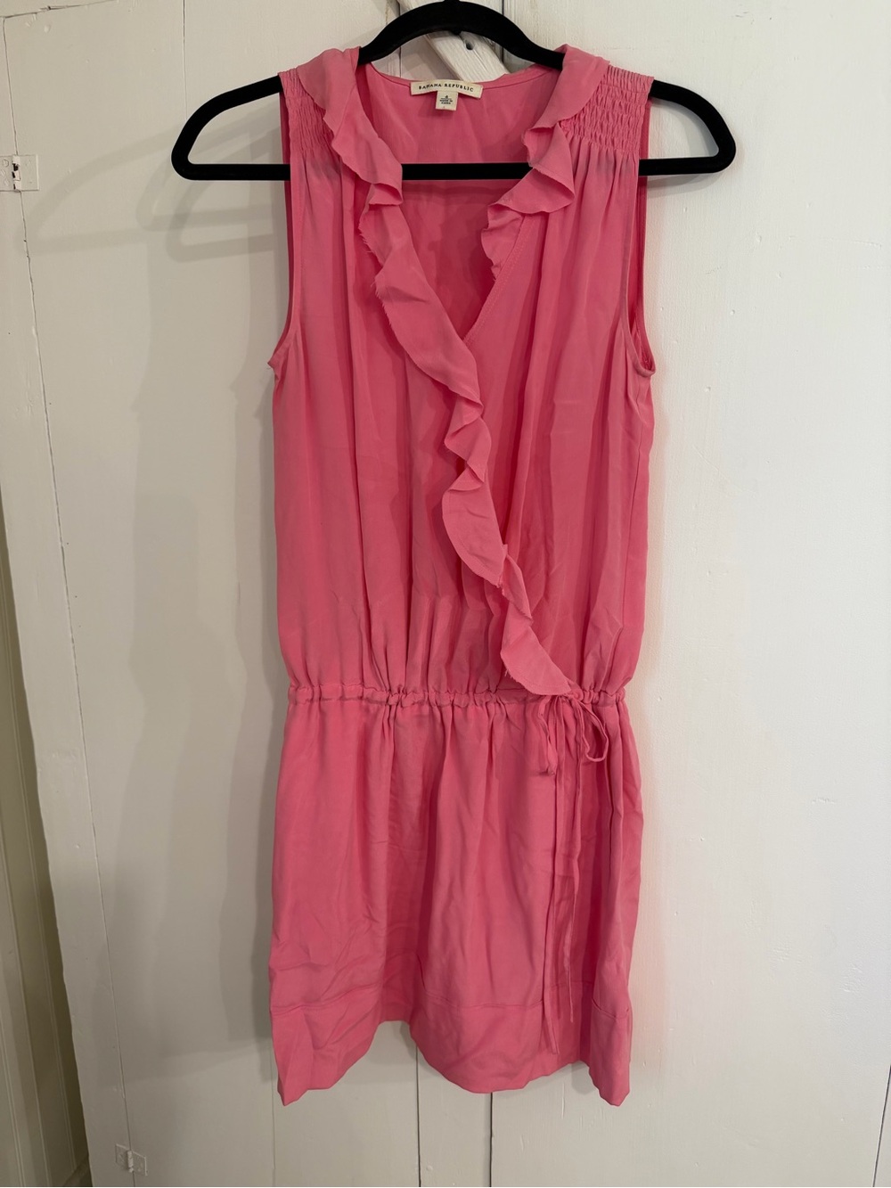 Banana Republic Pink Ruffle-Front Mini Dress